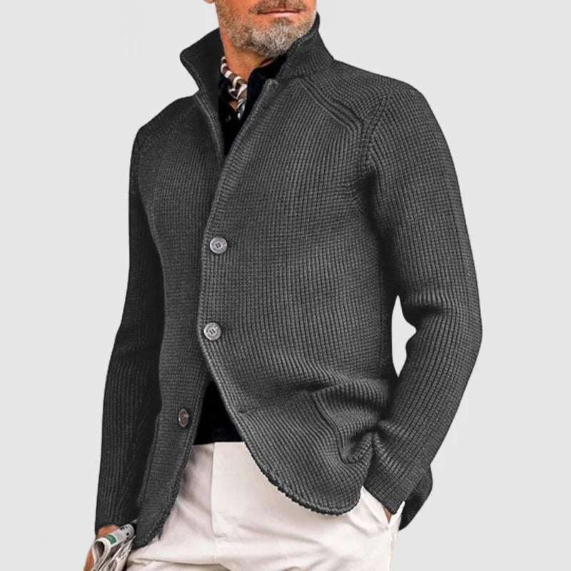Milo Men's Black Cardigan | Soft Fabric, Open-Front Design 4
