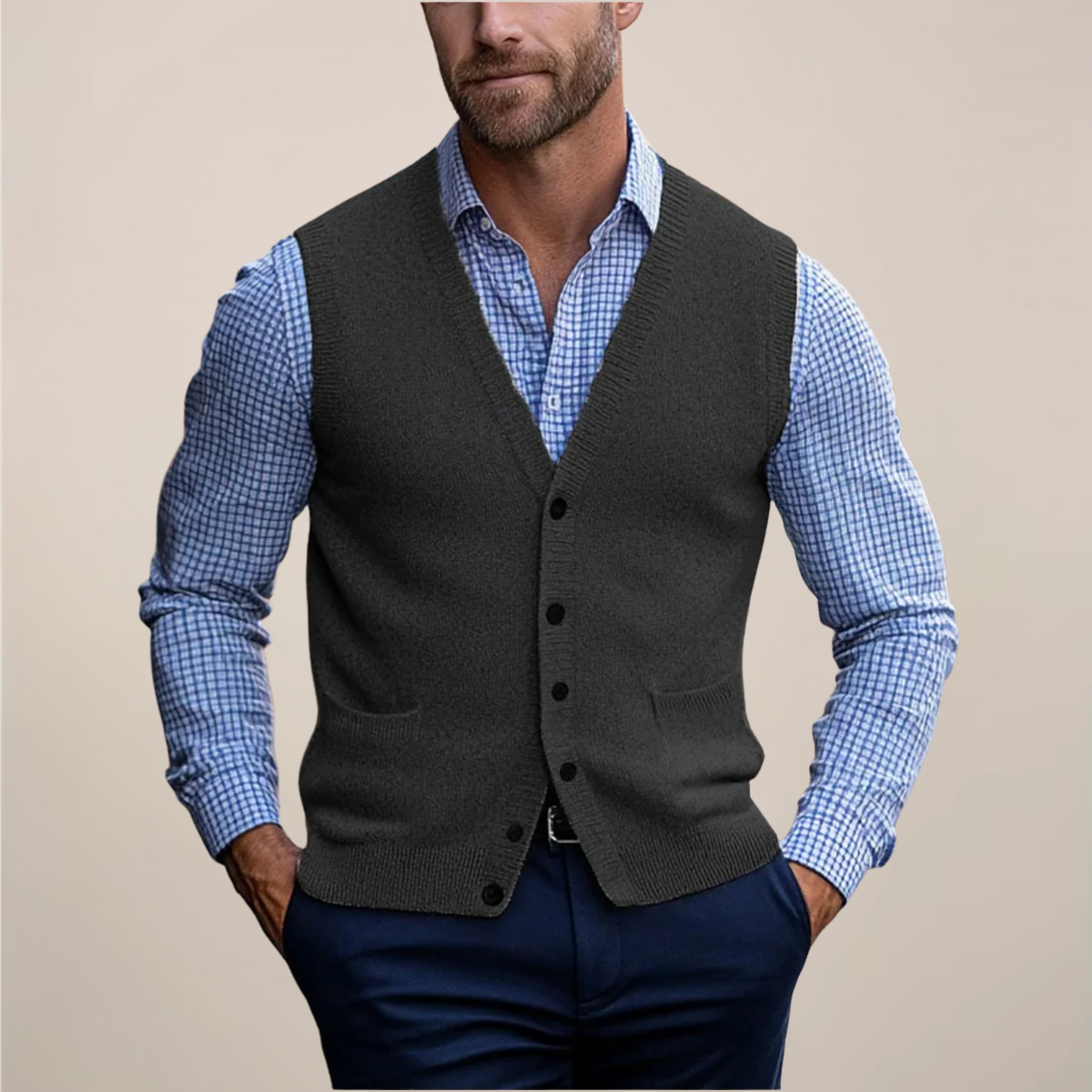 Milo Men's Fleece Vest | Lightweight Layering Essential, Ribbed Texture 1