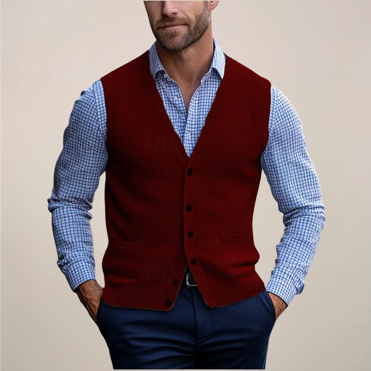 Milo Men's Fleece Vest | Lightweight Layering Essential, Ribbed Texture 2