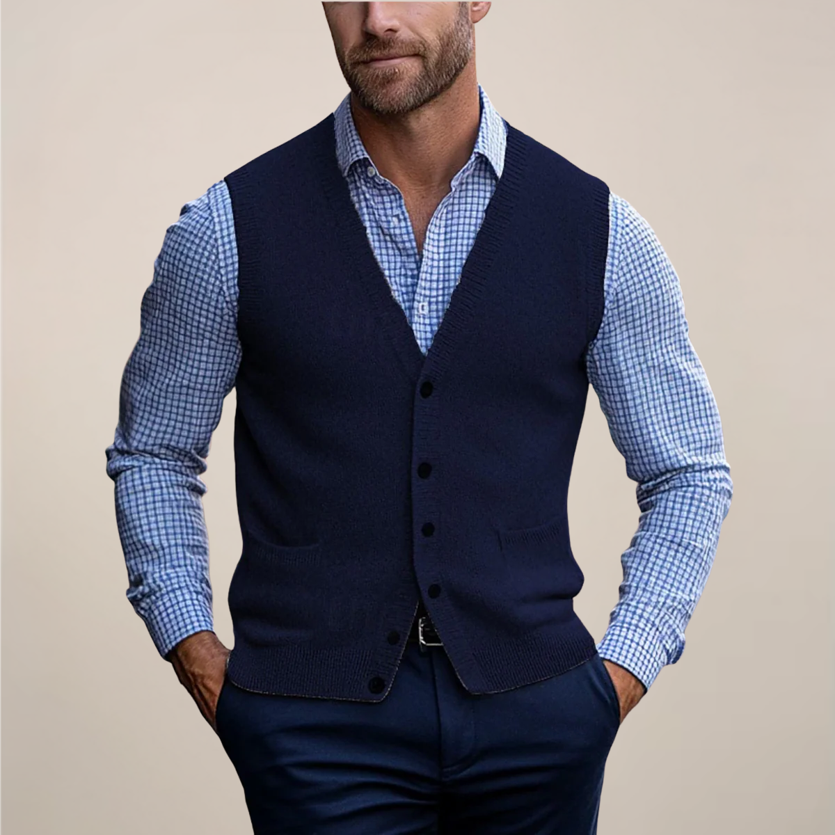 Milo Men's Fleece Vest | Lightweight Layering Essential, Ribbed Texture 3