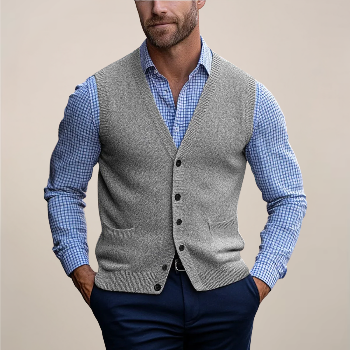 Milo Men's Fleece Vest | Lightweight Layering Essential, Ribbed Texture 4