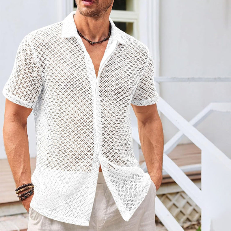 Milo Men's Mesh Shirt | Lightweight Breathable Fabric, Short Sleeve Casual 1