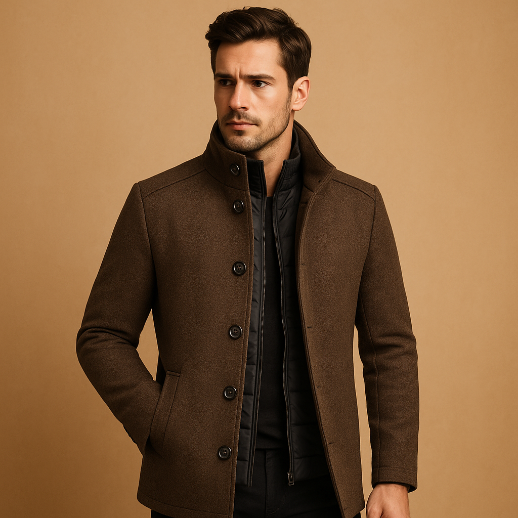 Milo Men's Overcoat | Premium Wool Blend, Formal Long Coat 0