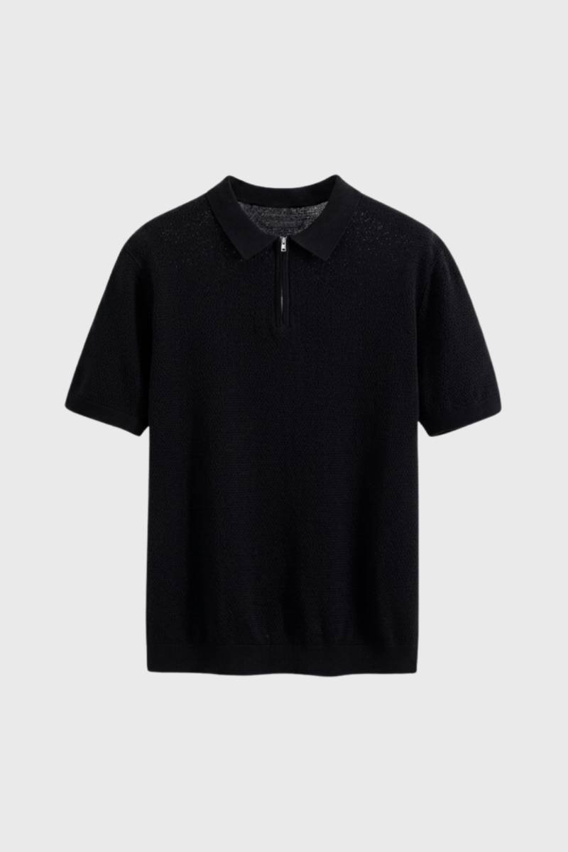 Milo Men's Polo Shirt | Modern Knit Design with Zipper, Casual Elegance 2