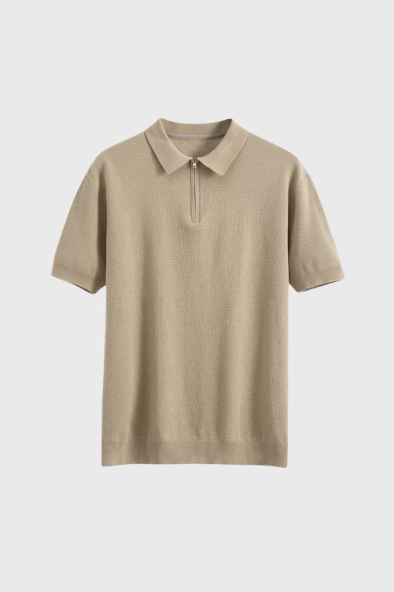 Milo Men's Polo Shirt | Modern Knit Design with Zipper, Casual Elegance 3