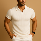 Milo Men's Polo Shirt | Slim Fit V-Neck, Soft Ribbed Knit 0