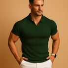 Milo Men's Polo Shirt | Slim Fit V-Neck, Soft Ribbed Knit 2