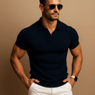 Milo Men's Polo Shirt | Slim Fit V-Neck, Soft Ribbed Knit 4