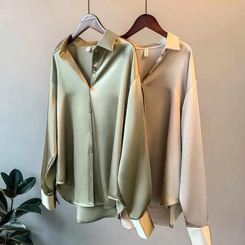 Mira Women's Blouse | 100% Silk, Long Sleeve Classic Design 1