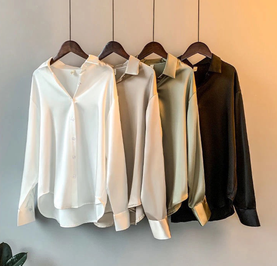 Mira Women's Blouse | 100% Silk, Long Sleeve Classic Design 2