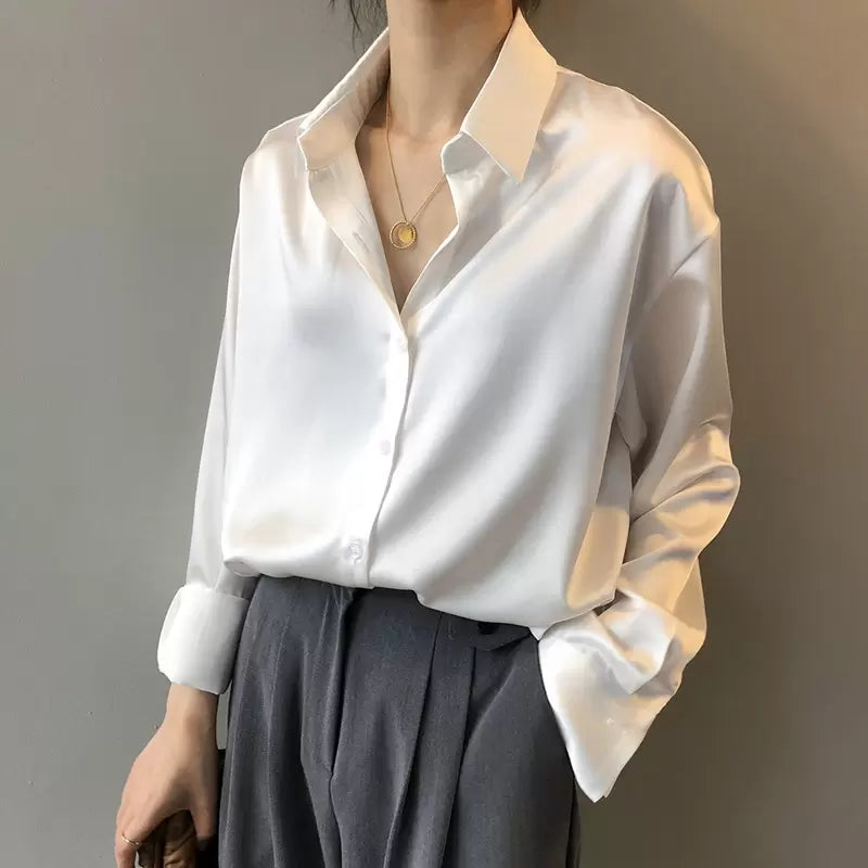 Mira Women's Blouse | 100% Silk, Long Sleeve Classic Design 8
