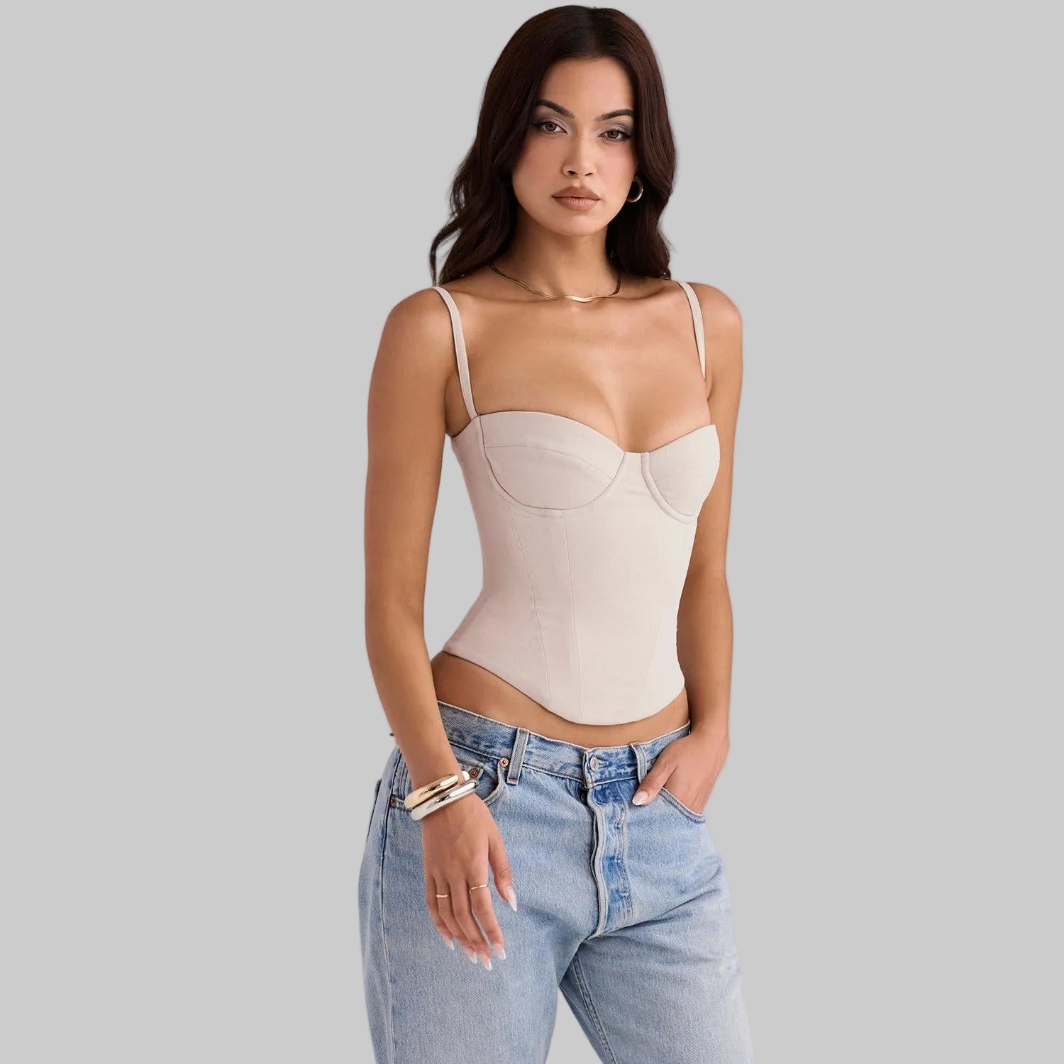 Mira Women's Corset Top | Soft Breathable Fabric, Adjustable Straps 3