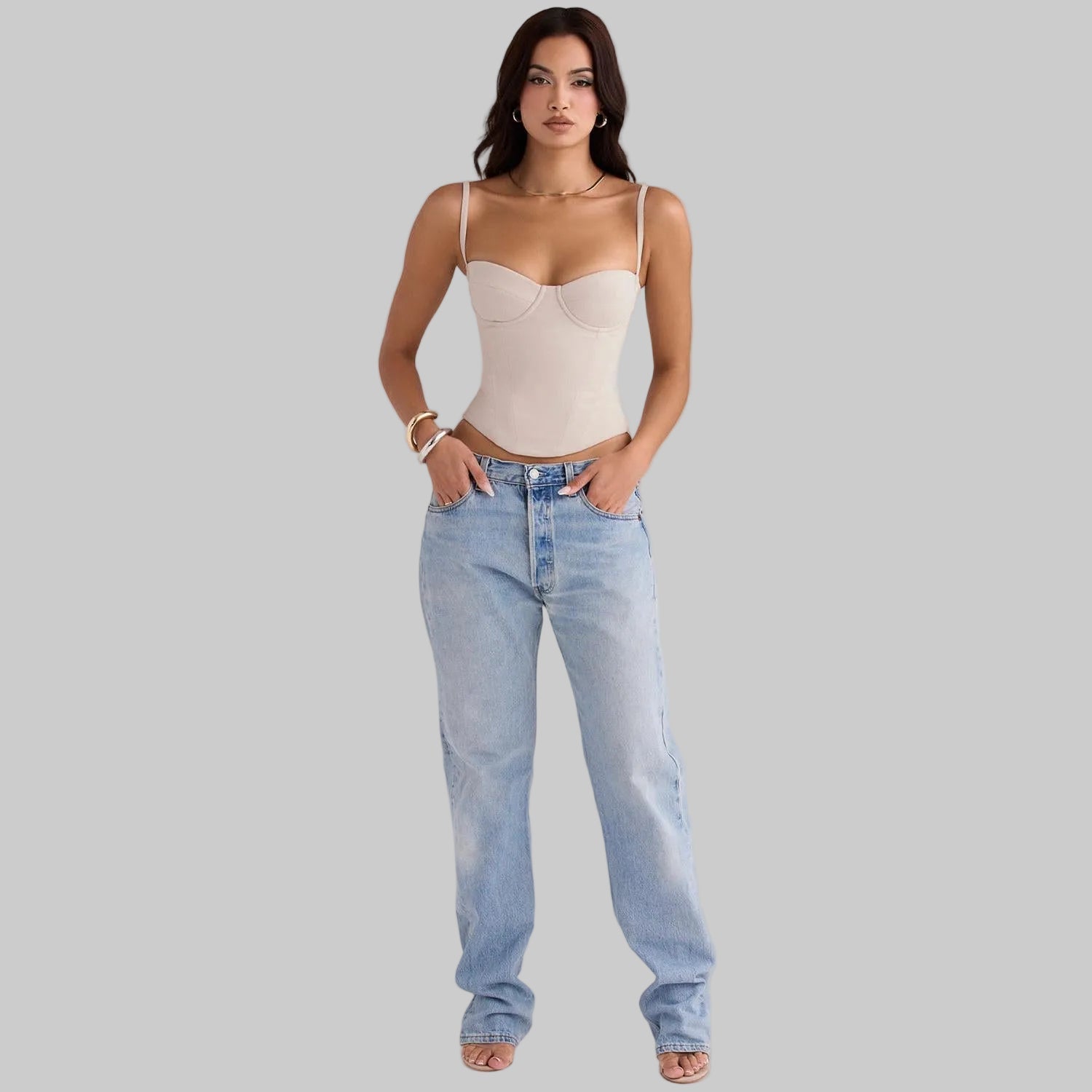 Mira Women's Corset Top | Soft Breathable Fabric, Adjustable Straps 4