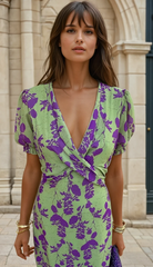Mira Women's Midi Dress | Floral Print, Elegant Design for Summer 0