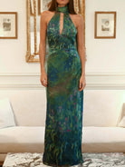 Mona Women's Maxi Dress | Textured Chiffon, Elegant Design for Formal Occasions 1