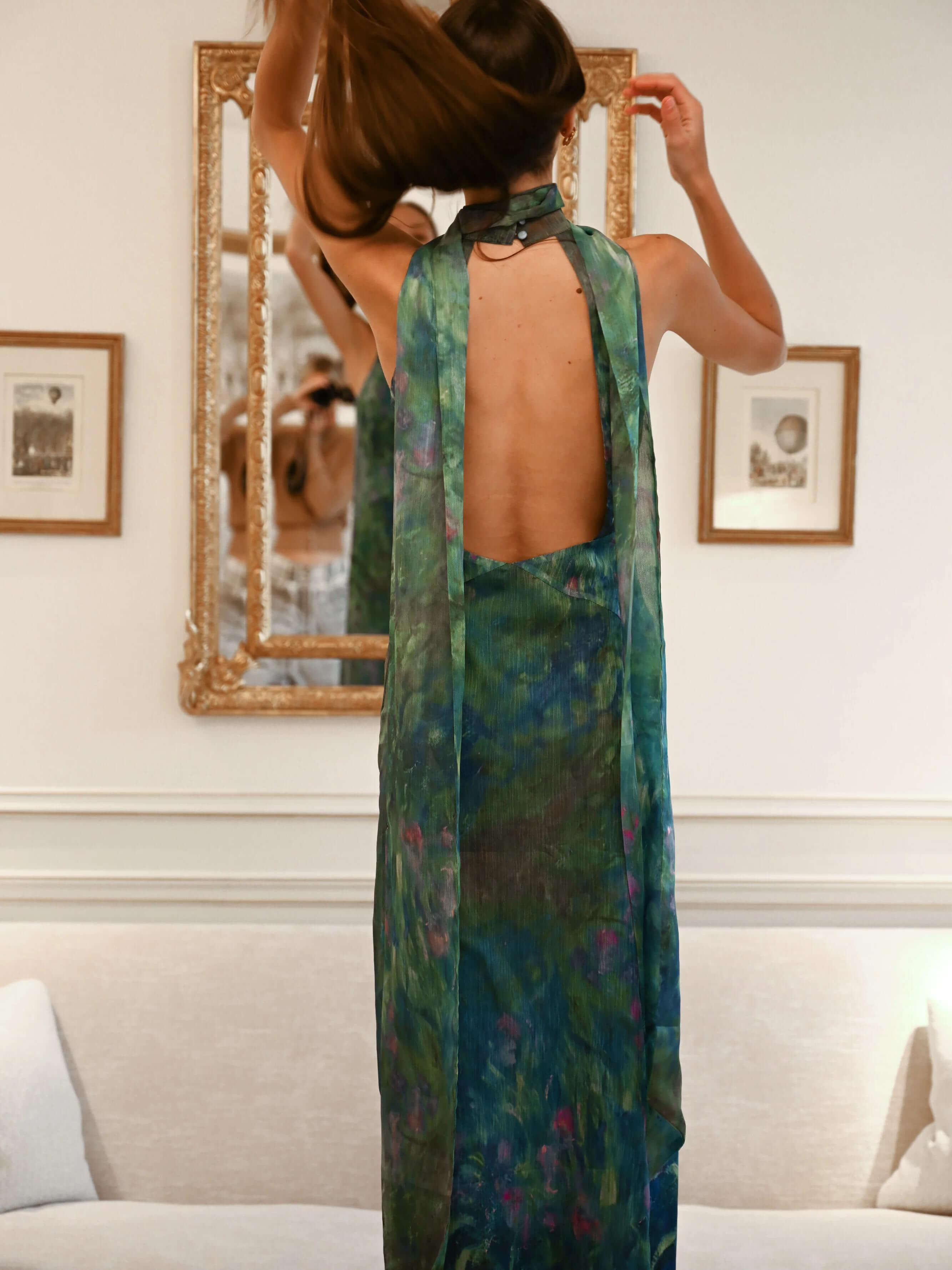 Mona Women's Maxi Dress | Textured Chiffon, Elegant Design for Formal Occasions 2