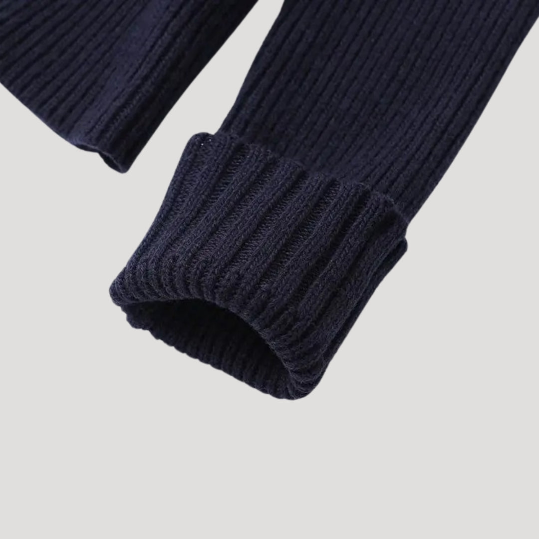 Nina Women's Cardigan | Soft Ribbed Knit with Denim Trim 8