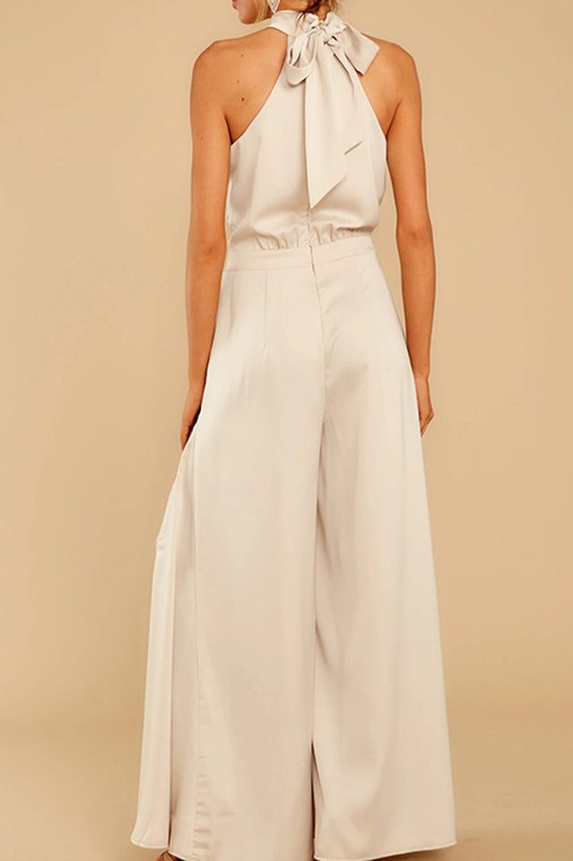Nina Women's Fitted Jumpsuit | Back Tie Detail, Elegant 3