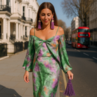 Nina Women's Maxi Dress | Soft Fabric, Detachable Scarf 2