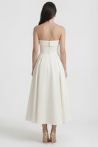 Nina Women's Midi Dress | Structured Mikado Fabric, Elegant Cocktail Style 4