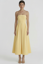Nina Women's Midi Dress | Structured Mikado Fabric, Elegant Cocktail Style 8