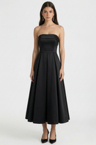 Nina Women's Midi Dress | Structured Mikado Fabric, Elegant Cocktail Style 9