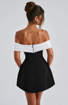 Nina Women's Mini Dress | Bardot Neckline with Bow Detail, Evening Wear 5