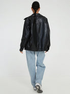 Olivia Women's Jacket | Oversized Faux Leather Bomber 3