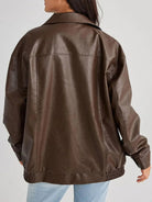 Olivia Women's Jacket | Oversized Faux Leather Bomber 7