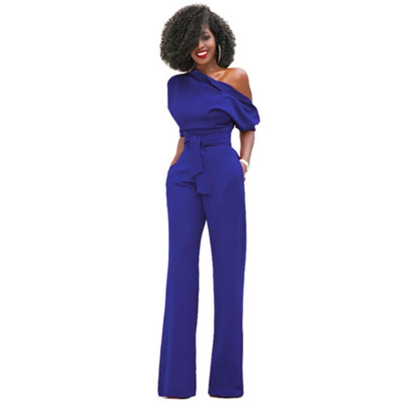 Olivia Women's Jumpsuit | One Shoulder, Wide Leg Design 1