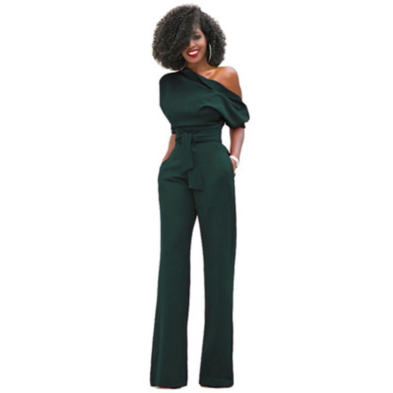 Olivia Women's Jumpsuit | One Shoulder, Wide Leg Design 2