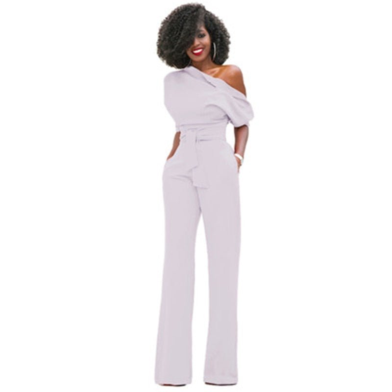 Olivia Women's Jumpsuit | One Shoulder, Wide Leg Design 4