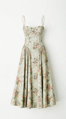 Olivia Women's Midi Dress | Floral Print, Sweetheart Neckline, Summer Dresses 2