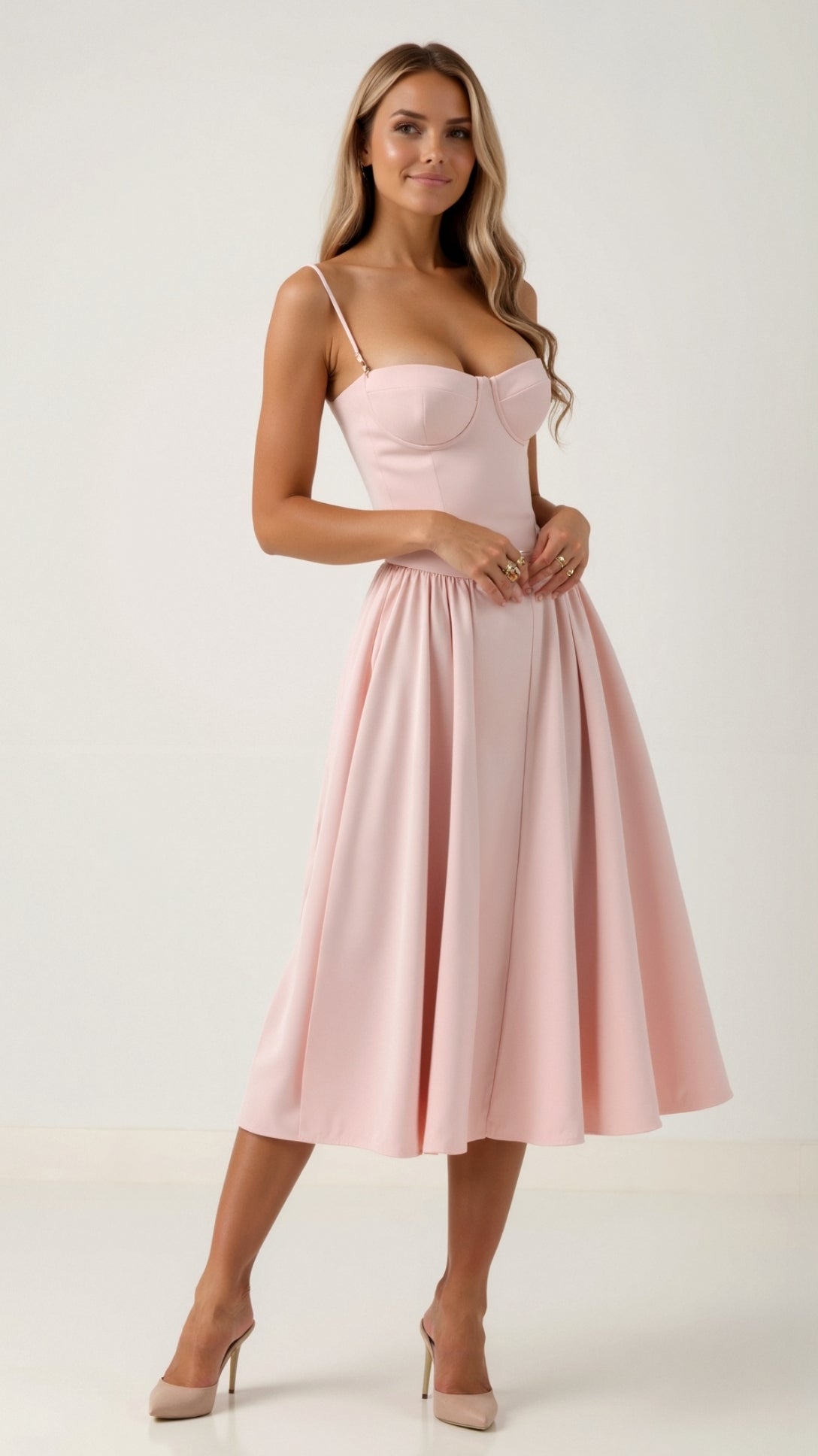 Olivia Women's Midi Dress | Sweetheart Neckline, Floral Print, Summer Dresses 12