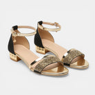 Olivia Women's Sandals | Block Heel with Adjustable Ankle Strap, Metallic Accents 0