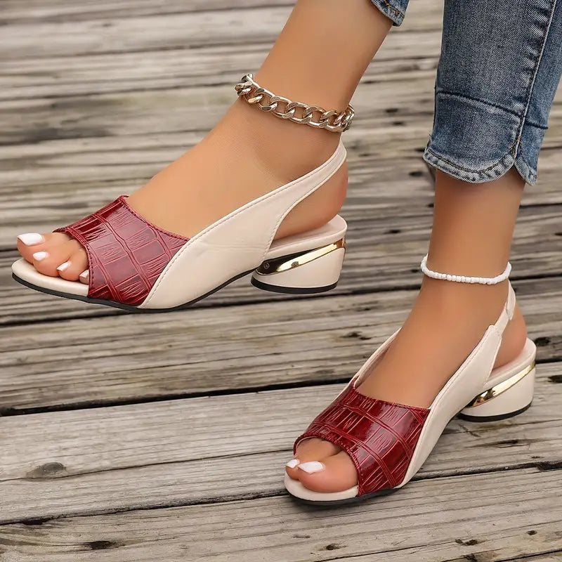 Oriana Women's Sandals | Open Toe, Arch Support, Two-Tone Design 1