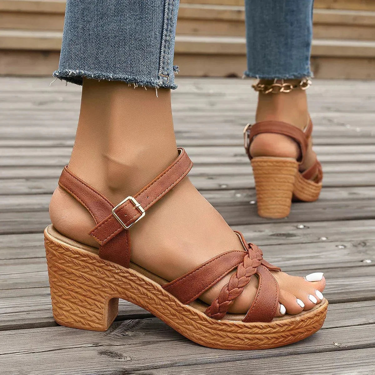 Orla Women's Platform Sandals | Enhanced Arch Support, Braided Detail 4