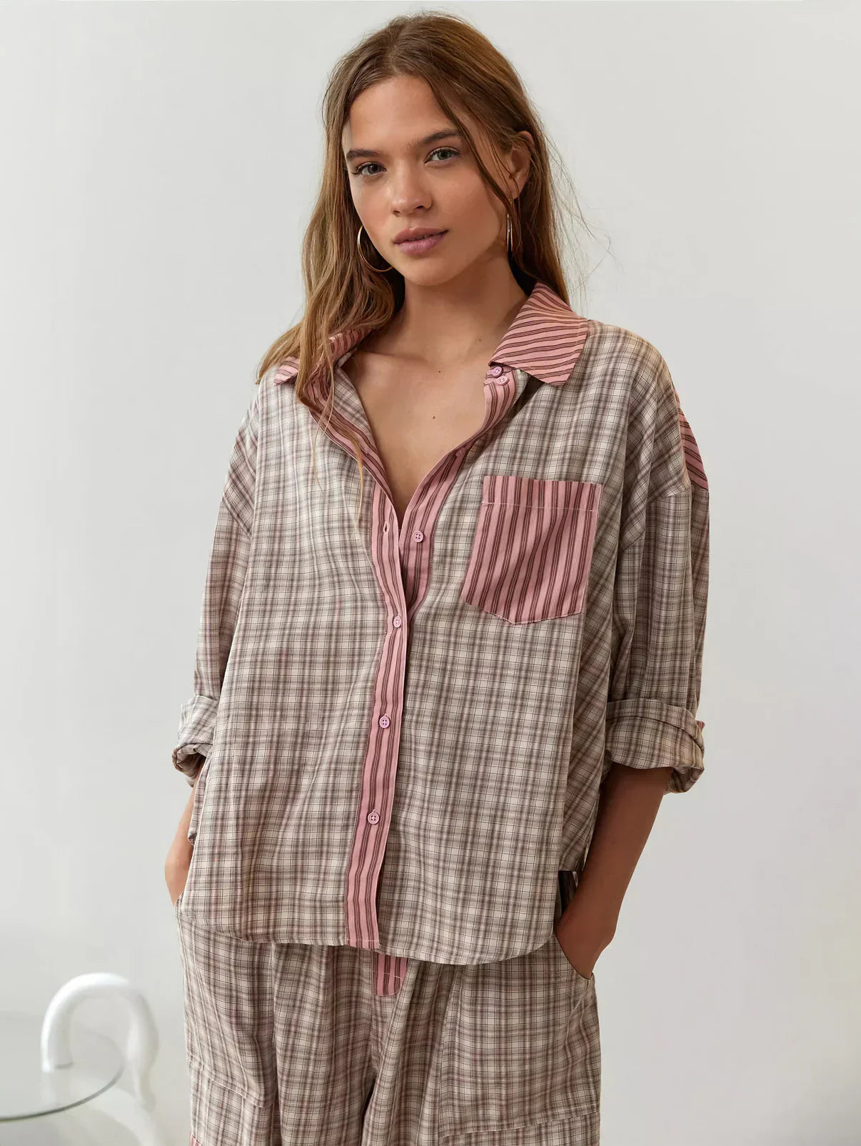 Penny Women's Pyjama Set | Soft Fabric Long Sleeve Shirt & Relaxed Trousers 0