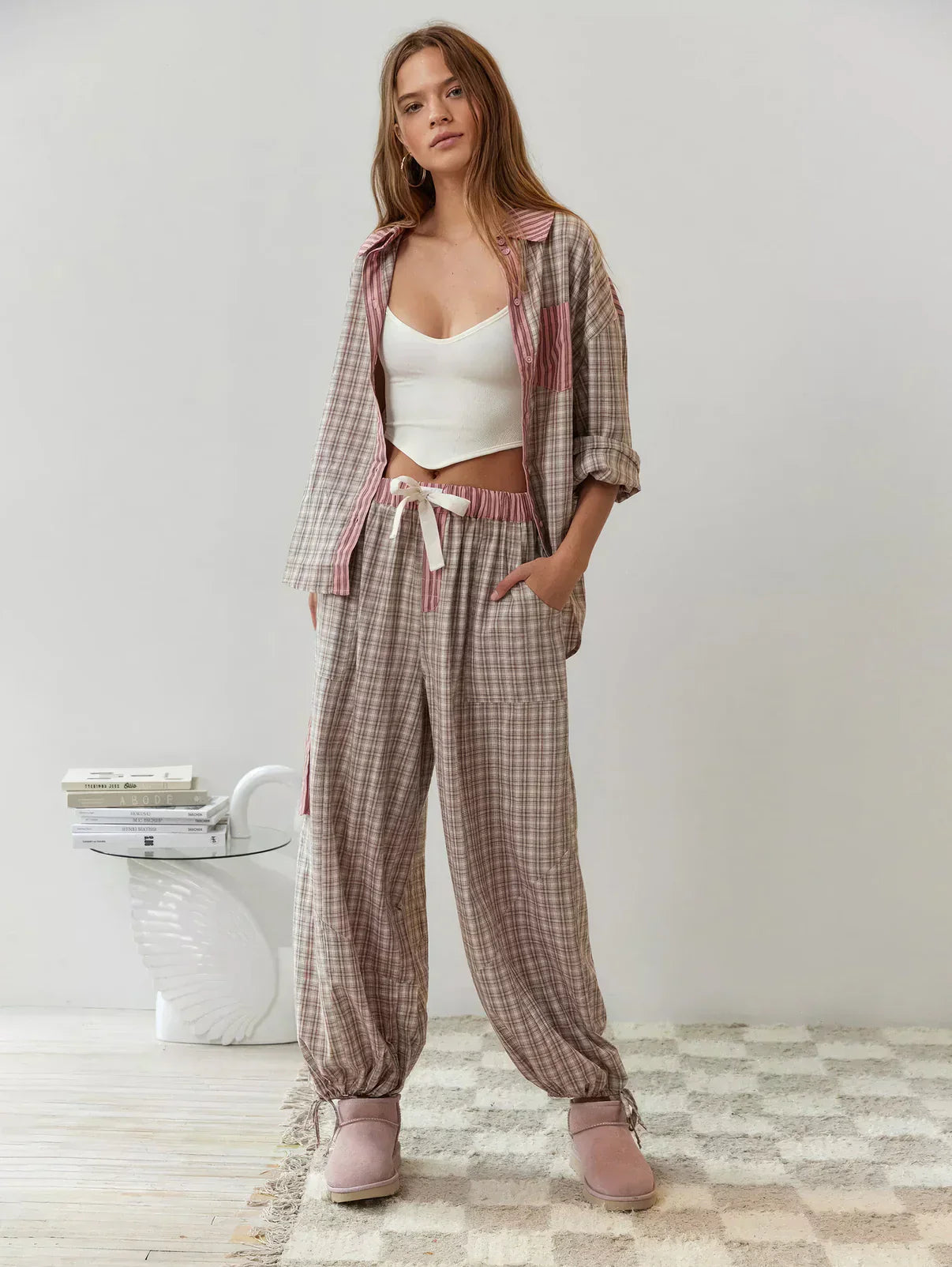 Penny Women's Pyjama Set | Soft Fabric Long Sleeve Shirt & Relaxed Trousers 3