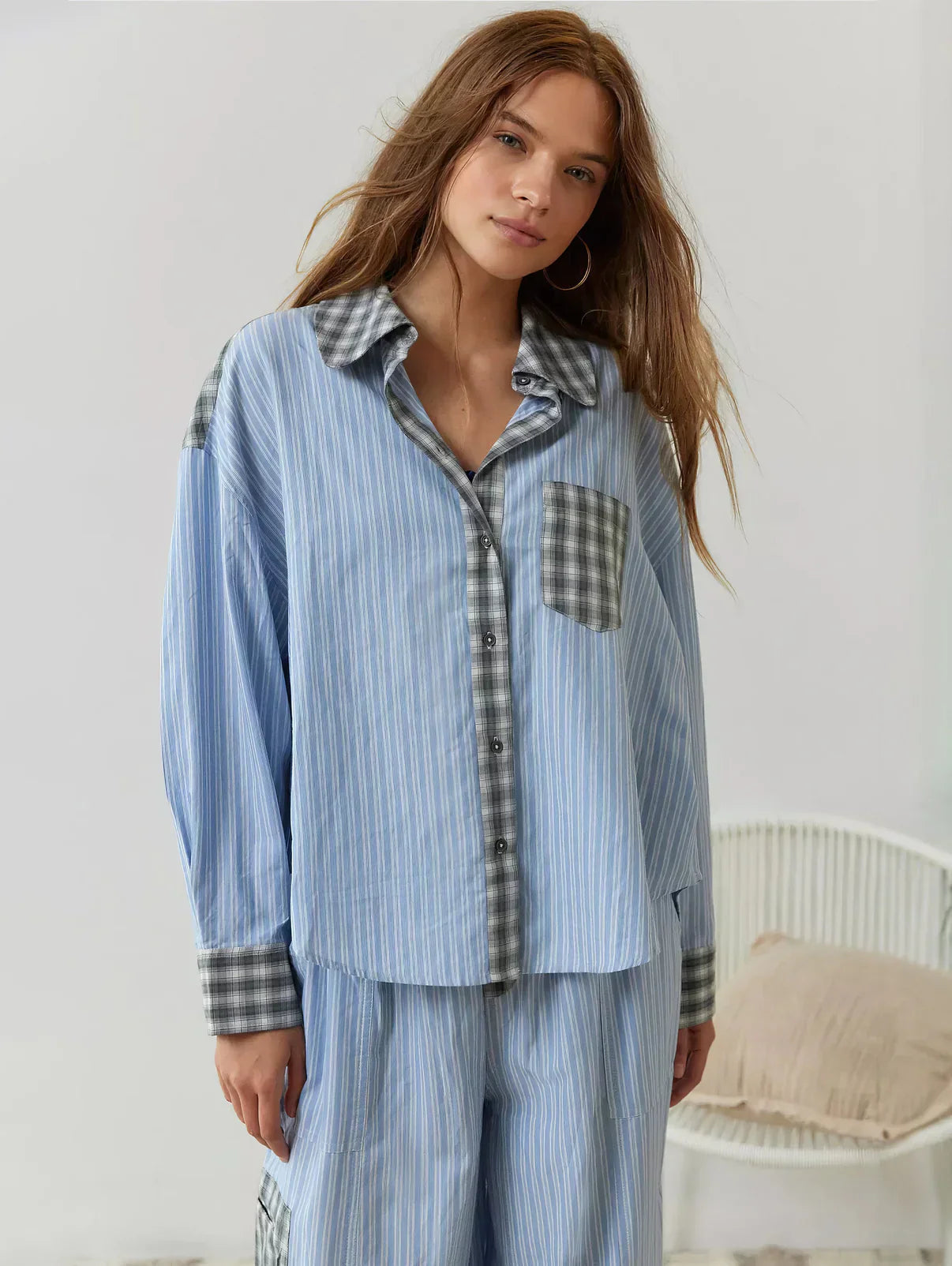 Penny Women's Pyjama Set | Soft Fabric Long Sleeve Shirt & Relaxed Trousers 4