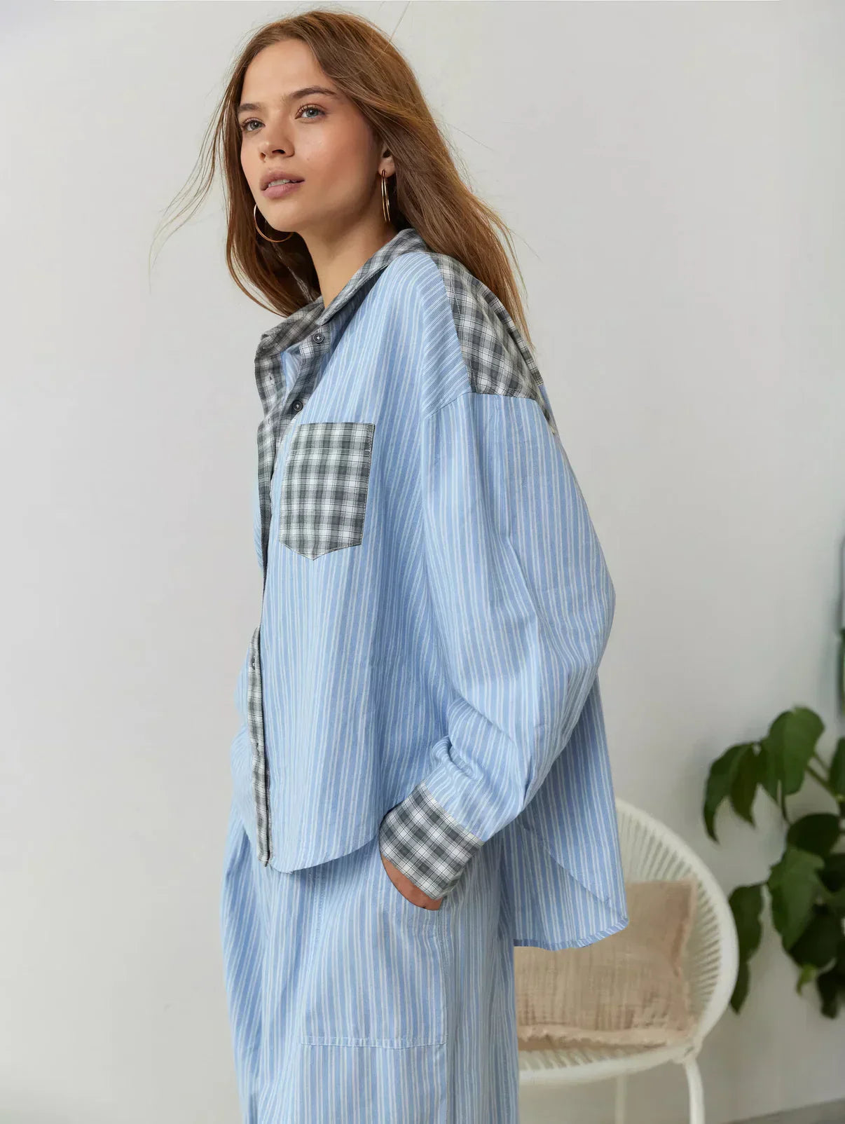 Penny Women's Pyjama Set | Soft Fabric Long Sleeve Shirt & Relaxed Trousers 6