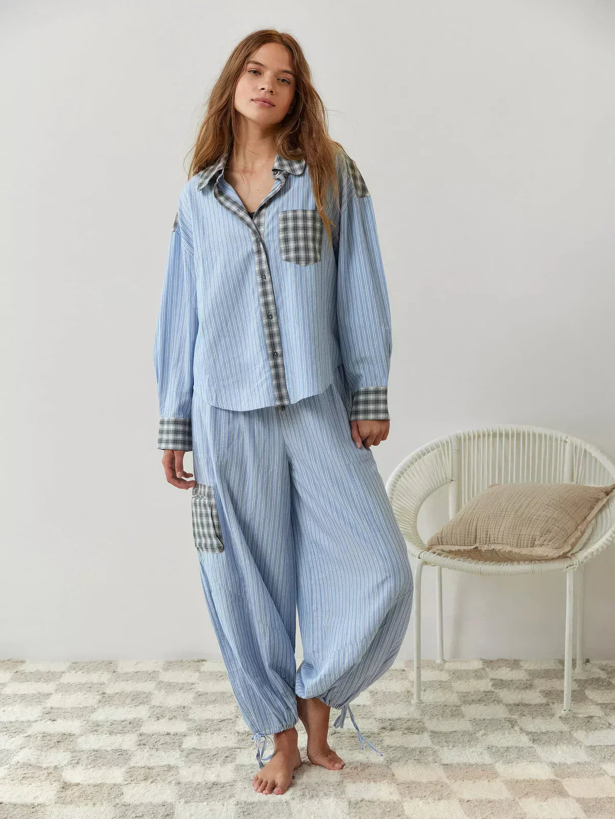 Penny Women's Pyjama Set | Soft Fabric Long Sleeve Shirt & Relaxed Trousers 7