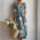 Pine Women's Dress | Vintage Abstract Print, Breathable Fabric 0