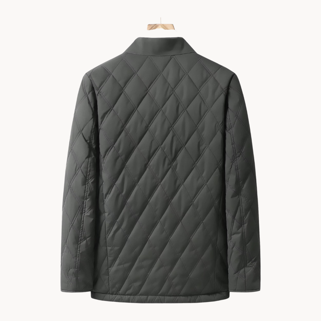 Quentin Men's Coat | Diamond Quilted, Snap Closure 1