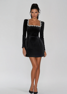 Renee Women's Bodycon Dress | Plush Velvet, Elegant Cocktail Dress 0
