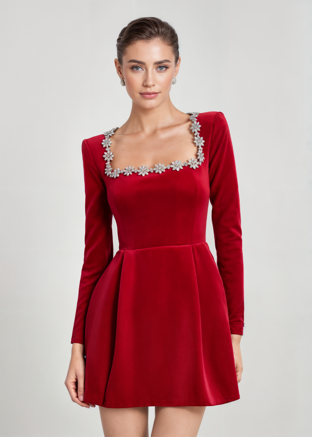 Renee Women's Bodycon Dress | Plush Velvet, Elegant Cocktail Dress 2