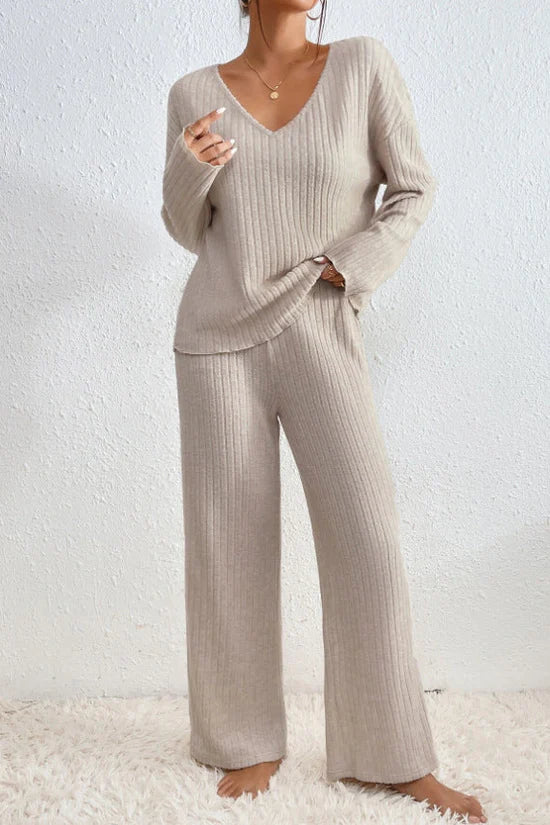 Rina Women's Loungewear Set | Ribbed Knit, Comfortable 0