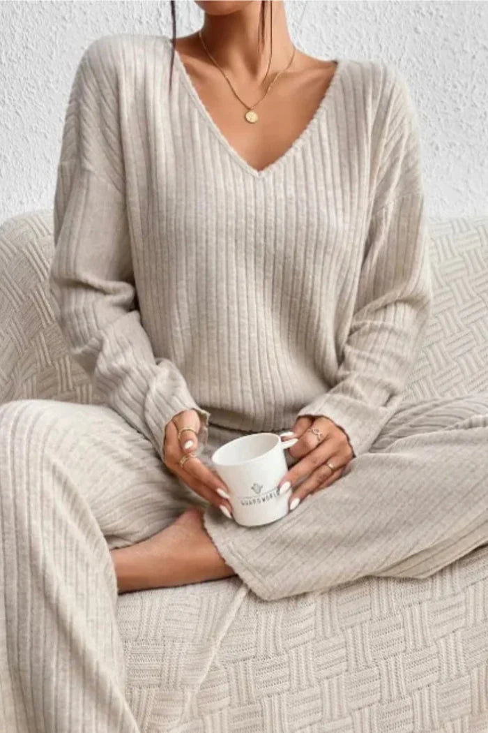 Rina Women's Loungewear Set | Ribbed Knit, Comfortable 1
