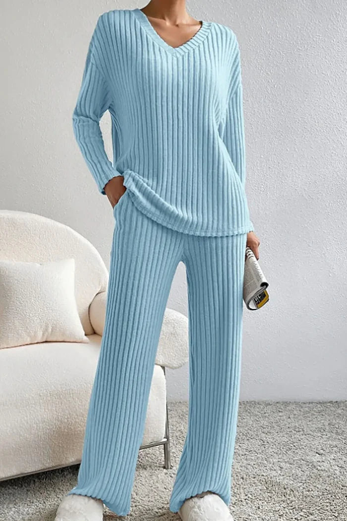 Rina Women's Loungewear Set | Ribbed Knit, Comfortable 10