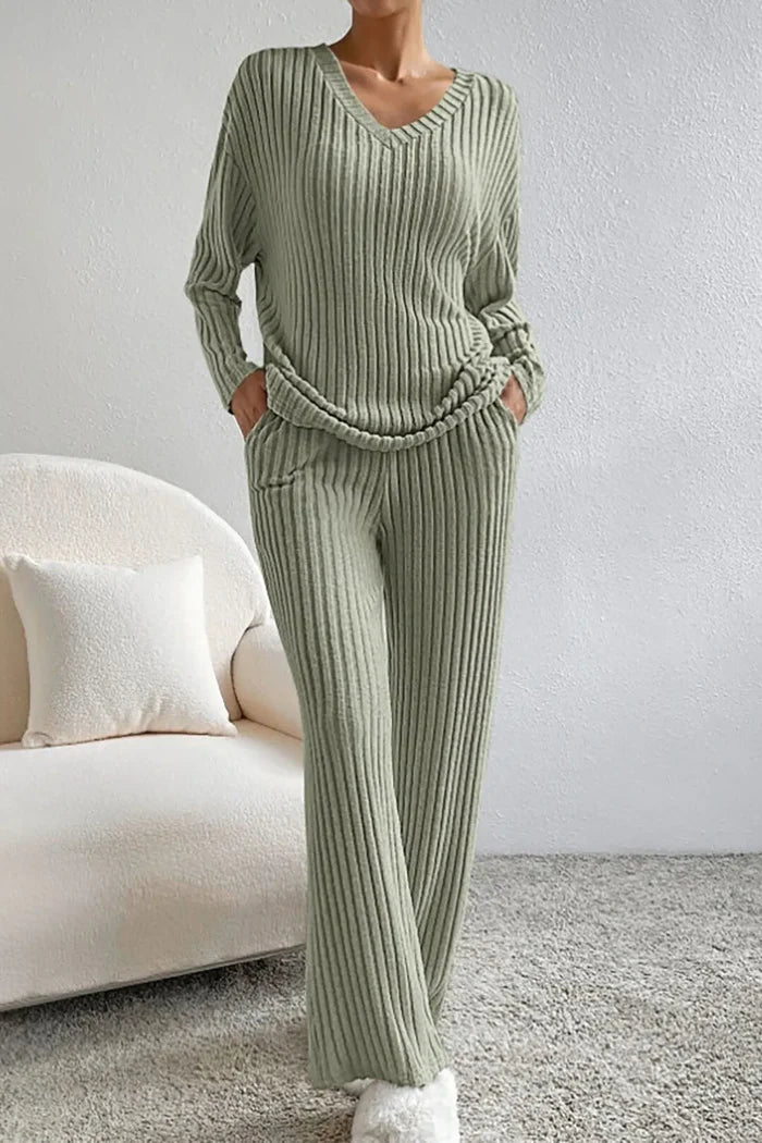 Rina Women's Loungewear Set | Ribbed Knit, Comfortable 11